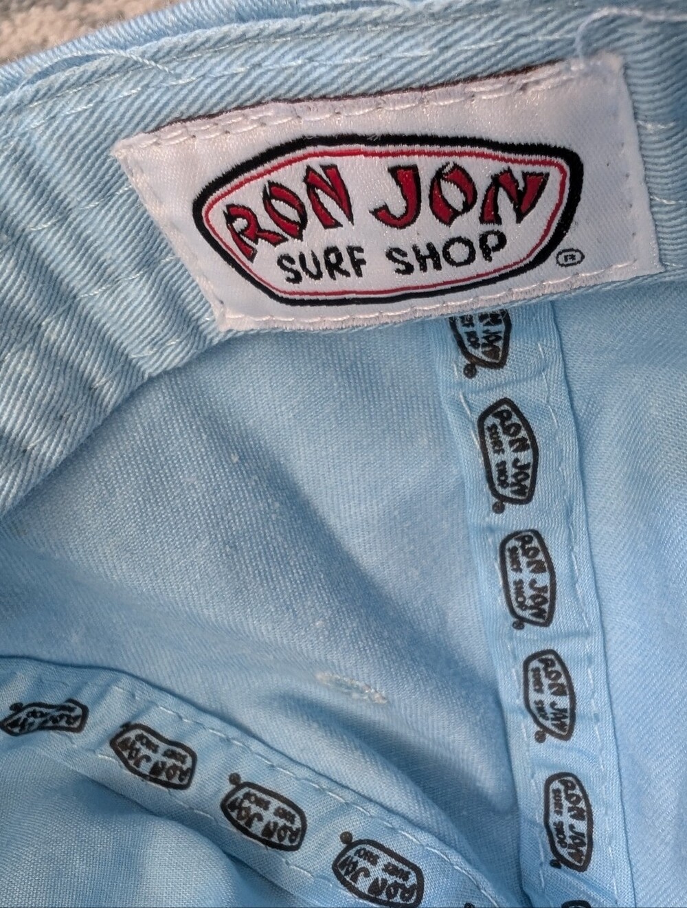 Ron Jon Light Blue Minimalist Palm Tree Logo Beach Cap - Adjustable Velcro - Picture 4 of 7